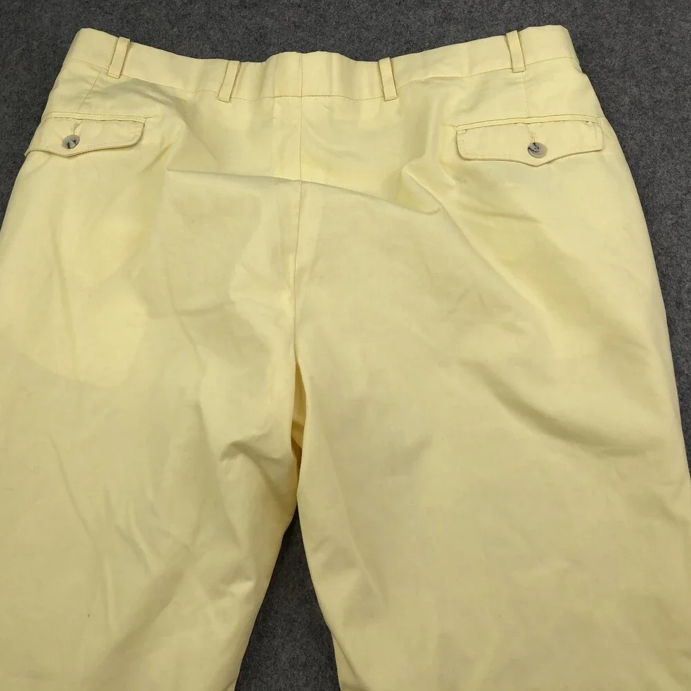 Vintage Orvis Pants Mens 38x32 Yellow Chino Straight Leg Casual Cotton 70s USA